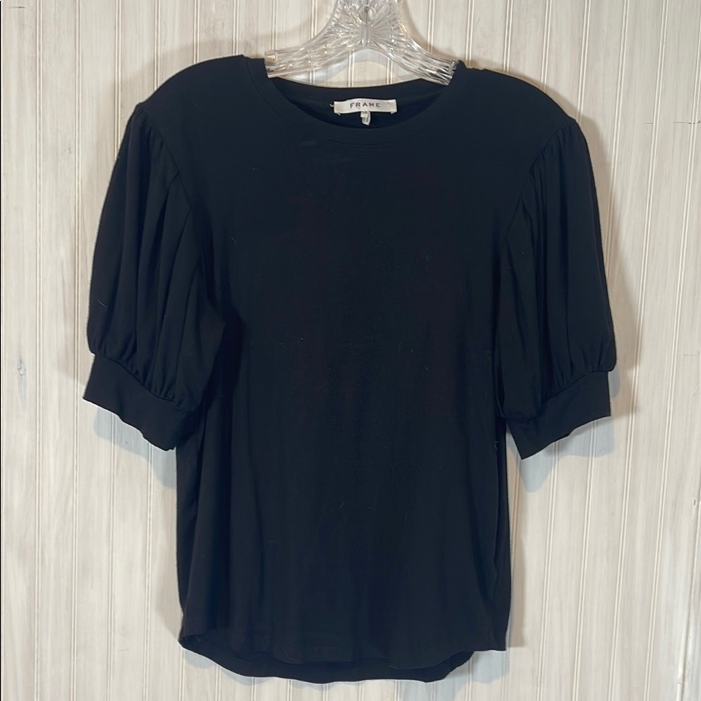 FRAME PLEATED PUFF SLEEVE TEE LARGE cc